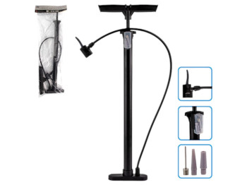 Насос ручний, пластикова ручка, комплект насадок, колір чорний