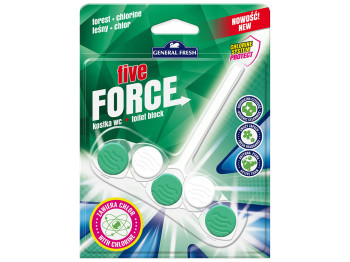 Блок для унітаза ароматичний General Fresh Five Force Лісовий з хлором 50г