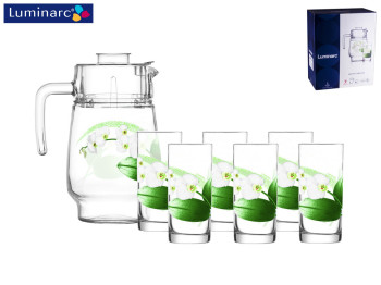 Набор для напитков Luminarc "White Orchid" графин 1,6л и 6 стаканов 270мл (цена за 7 пр.) 00336