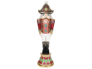 Декоративная статуэтка Щелкунчик, 35,5см, цвет - бордо с розовым и бирюзой