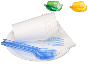 Набір одноразового посуду Silken Кольоровий