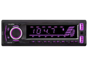 Автомагнітола Celsior CSW-2413M, MP3/SD/USB/FM, Bluetooth, підсвічування фіолетове, колір чорний