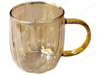 Чашка напівпрозора із золотим напиленням, 380мл