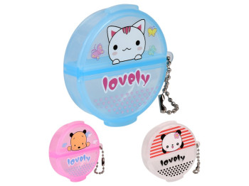 Органайзер для таблеток, 2 отделения, пластиковый корпус, с цепочкой, 5,5×2см