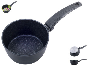 Ківш алюмінієвий Kamille з антипригарним покриттям Black marble D16см 1,2л