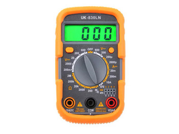 Цифровой мультиметр UK-830LN, ЖК-дисплей, измерение AC/DC, сопротивления, частоты, проверка диодов