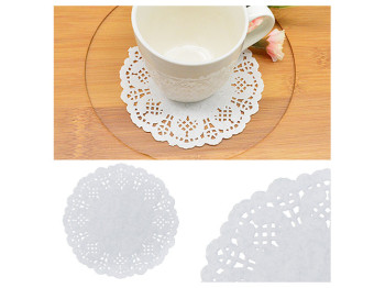 Серветки паперові ажурні Stenson круглі 4,5 11,5см (ціна за упаковку 12шт)