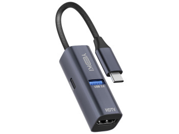 Usb-хаб Yoki Pocket Mini 3 в 1, Type-C, Hdmi, Usb 3.0, Pd 100Вт