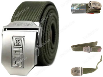 Тактичний ремінь 5.11 Tactical, оливковий, 38x120см