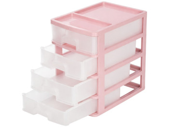 Комод настольный R-Plastic А4 на 4 ящика, пудра, 35x25,5x38см, 03408