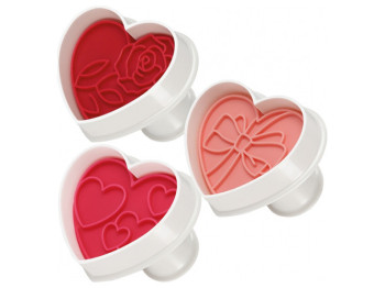 Формы с печатью DELICIA сердечки (цена за набор 3шт) 00632