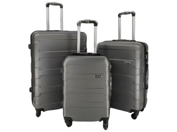 Набор чемоданов туристических пластиковых на колесиках (цена за набор 3шт)