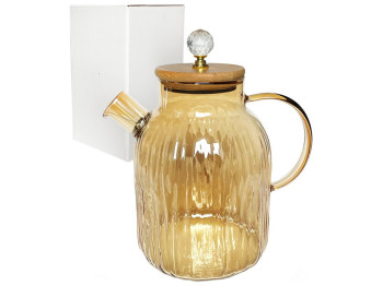 Чайник заварочный Yantar1 с бамбуковой крышкой, 1,8л