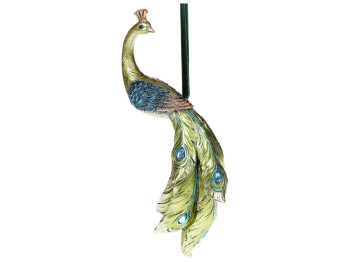 Декоративная подвесная фигурка Павлин, 22см, цвет - ярко-зелёный с синим SG37-821