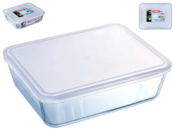 Форма стеклянная Pyrex Cook&Freez, с крышкой, прямоугольная, 25х19х8см, 2,6л, 31376100007