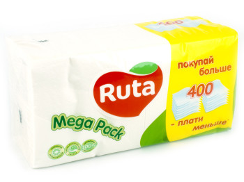 Салфетки "Ruta Mega Pack" белые 24x24см 400шт