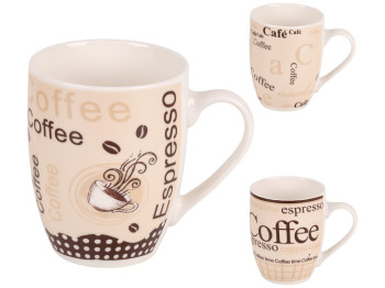 Чашка Coffee, керамика, 350мл, 3 дизайна (цена за 1шт)