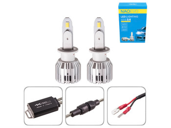 Лампы NAOEVO S4, LED, H1, Flip Chip, 9-16V, 30W, 3600Lm, EMERGENCY3000K, 3000K, 4300K, 6500K