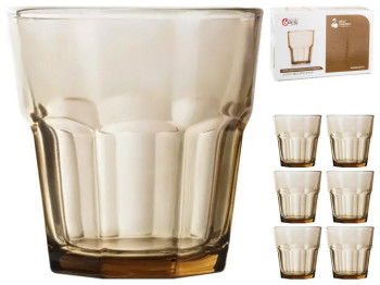 Набор стаканов Гранит Смоук, бронза, 225мл (цена за набор 6шт)