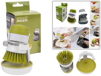 Щетка для мытья посуды с резервуаром и дозатором 60мл, N01232/R92023