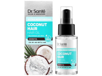 Олія для волосся Dr.Sante Coconut Hair Екстразволоження, з кокосовим маслом та силіконами, 50мл