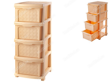 Комод R plastic Компакт Плюс на 4 ящика, бежевый, 34x40x86см, 04002