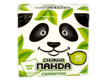 Салфетки "Снежная панда" 24x24см однослойные 40шт