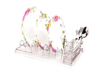 Сушилка для посуды Stenson хромированная с пластиковым поддоном.