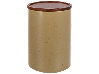 Емкость для хранения Natural Serving Grey с деревянной крышкой, 500 мл, 9×9×12 см