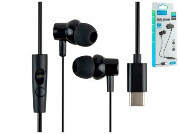 Наушники вакуумные Celebrat G38 Type-C, 1,2м, с микрофоном, цвет черный