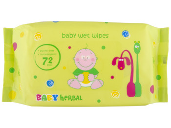 Влажные салфетки детские Normal cliniс "Baby Herbal" гипоаллергенные, без спирта 72шт DSN011