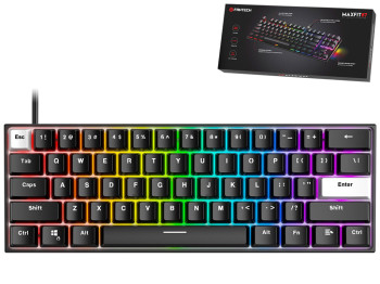 Клавиатура Игровая беспроводная Fantech MAXFIT 61 MK857 FROST WIRELESS Blue Switch, цвет Черный
