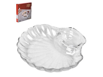Менажница Shell, стекло, форма ракушки, 23×4см
