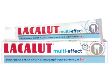 Паста зубна Lacalut Multi-effect, очищення та видалення нальоту, ремінералізація, догляд, 75мл