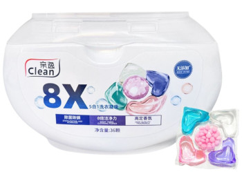 Капсулы для стирки Clean 8X, универсальные, с ароматом свежести, 36шт