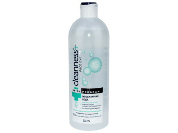 Мицелярная вода Cleanness+ для кожи лица, губ и глаз любого типа даже чувствительной 520мл