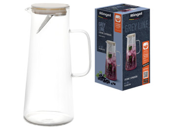Кувшин Ringel, Grey Line, боросиликатное стекло, объем 1,35 л 6900070671534
