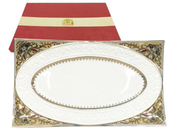 Блюдо фарфоровое Амели прямоугольное 25,7х15,2см