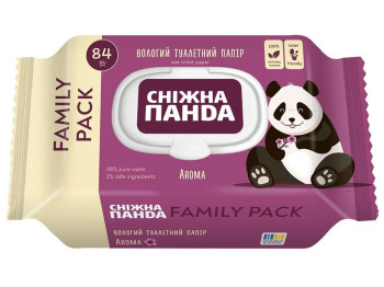 Вологий туалетний папір Сніжна Панда Aroma, 84шт