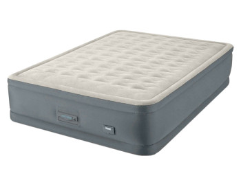 Надувная кровать Intex 64926, технология Fiber-Tech, встроенный электронасос, 203×152×46см, серый