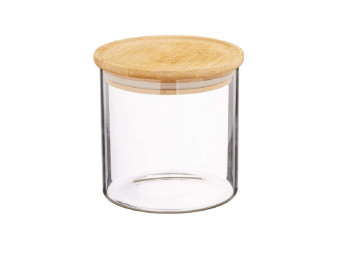 Банка с бамбуковой крышкой, 175мл, 6.5×6см