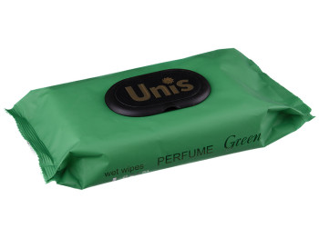 Вологі серветки Unis Perfume Green антибактеріальні 48шт з клапаном