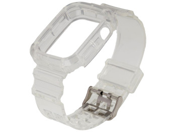 Ремешок для Apple Watch Band Color Transparent + Protect Case 44mm Цвет White