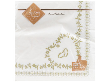 Салфетки Цветочные обручальные кольца Luxy, 33х33см, 3 слоя, 18шт