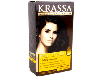 Гель-краска для волос стойкая "Krassa Perfect Color" с окислителем 9% тон 100 Черный