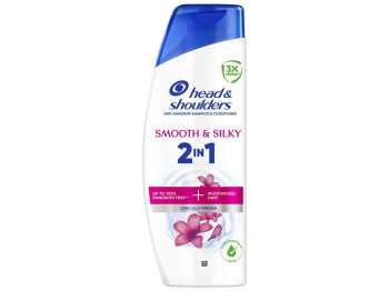 Шампунь Head & Shoulders 2 в 1 Гладке та шовковисте, з очищувальною формулою, 400мл