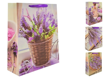 Пакет подарочный бумажный L Lavender 31x40x12см