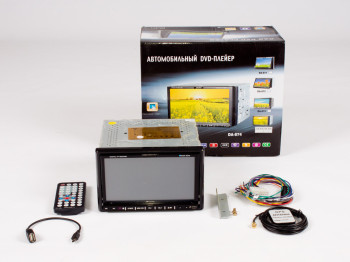 Автомобильный DVD плеер 7" сенсорный ЖК экран, встроенный ТВ тюнер, Bluetooth, GPS