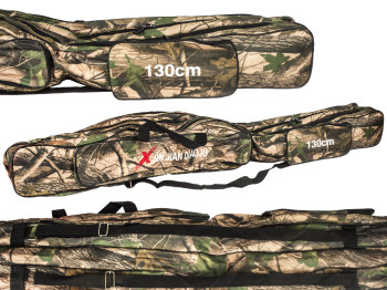 Чехол для спиннингов Sams Fish 1.3м 3 отделения, 2 кармана Цвет: зеленый. 130х20х19,5см.