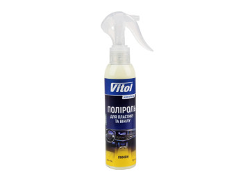 Полироль для пластика и винила VITOL матовая, 150мл, Лимон